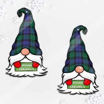 Black Watch Modern Gnome Christmas Ornament with His Tartan Christmas Hat