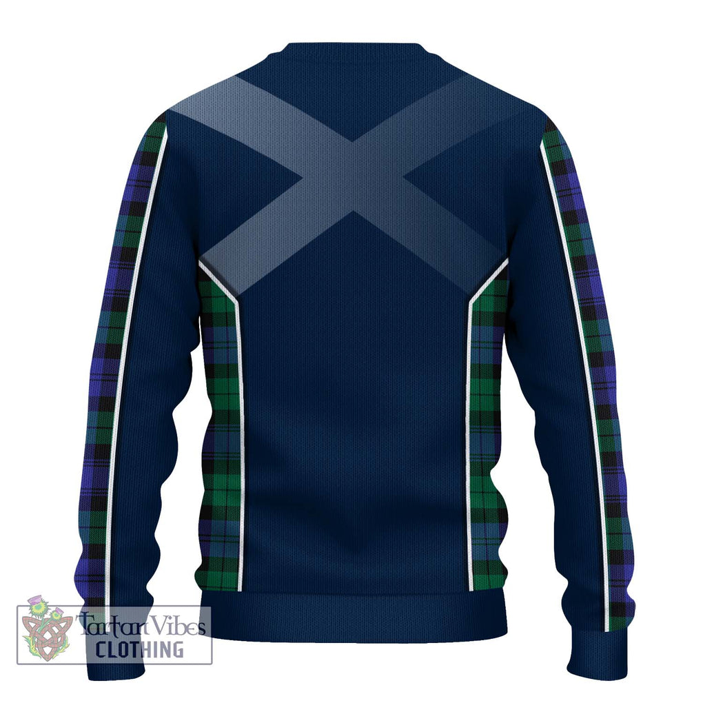 Black Watch Modern Tartan Knitted Sweater with Family Crest and Lion Rampant Vibes Sport Style - Tartan Vibes Clothing