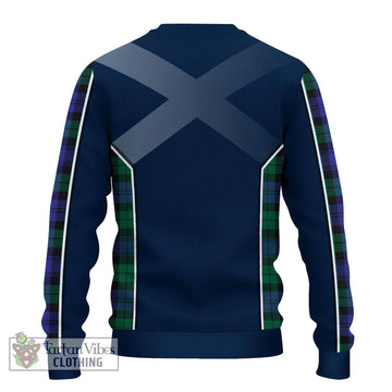 Black Watch Modern Tartan Ugly Sweater with Family Crest and Lion Rampant Vibes Sport Style