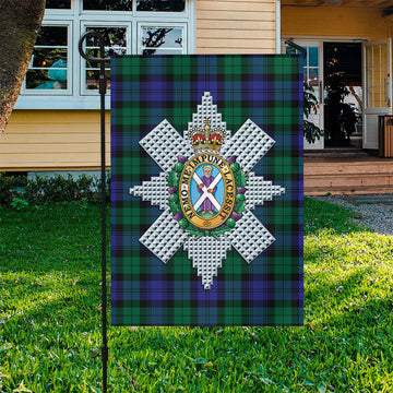 Black Watch Modern Tartan Flag with Family Crest