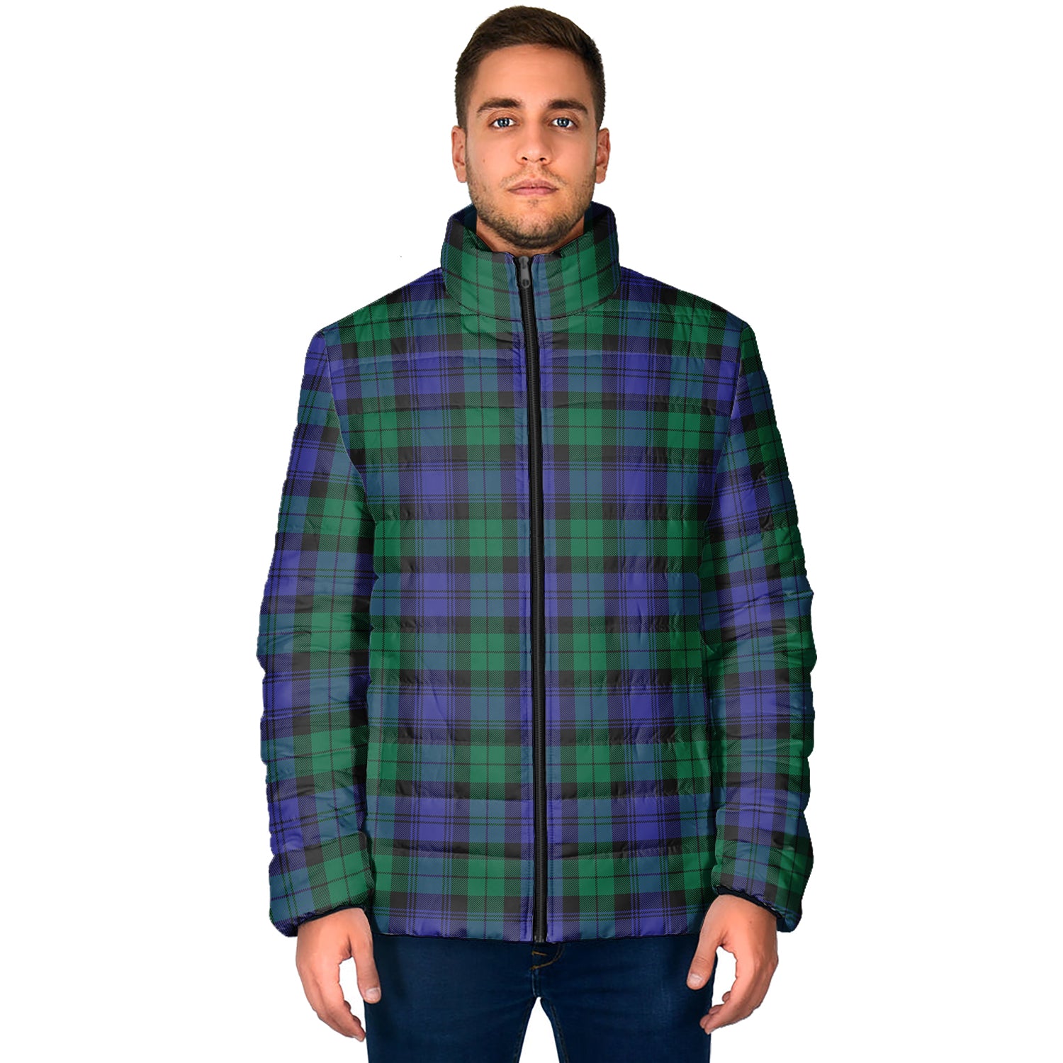 Black Watch Modern Tartan Padded Jacket - Tartanvibesclothing