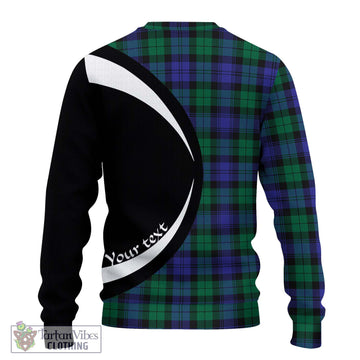 Black Watch Modern Tartan Ugly Sweater with Family Crest Circle Style