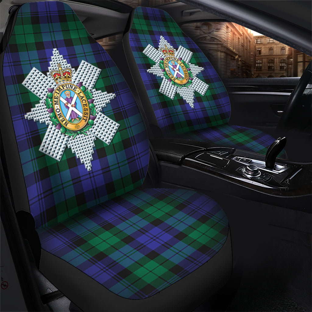 Black Watch Modern Tartan Car Seat Cover with Family Crest - Tartanvibesclothing