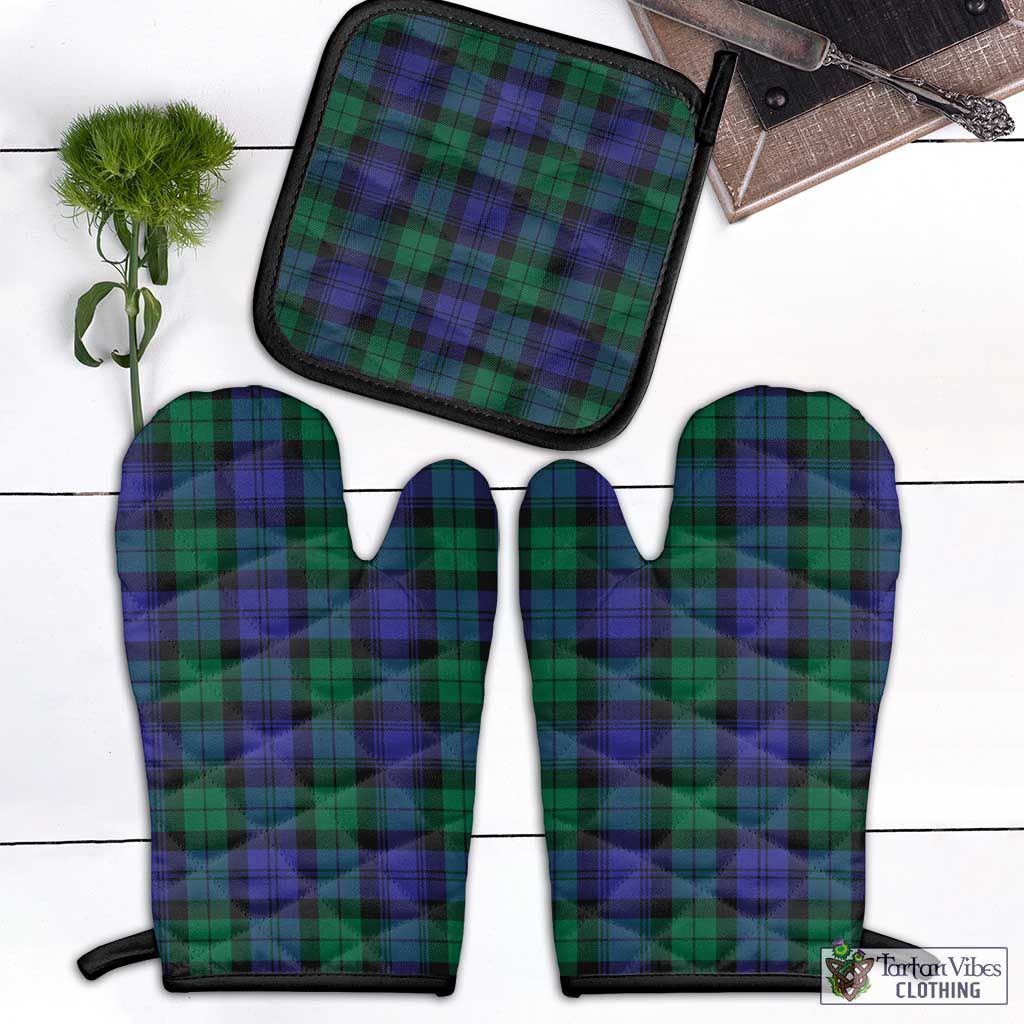 Black Watch Modern Tartan Combo Oven Mitt & Pot-Holder Combo 1 Oven Mitt & 1 Pot-Holder Black - Tartan Vibes Clothing