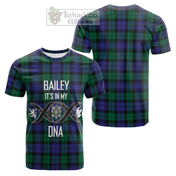 Black Watch Modern Tartan Cotton T-shirt with Family Crest DNA In Me Style