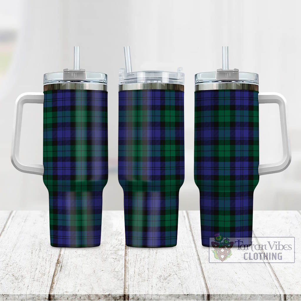 Tartan Vibes Clothing Black Watch Modern Tartan Tumbler with Handle