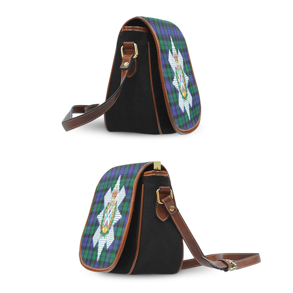 Black Watch Modern Tartan Saddle Bag with Family Crest - Tartan Vibes Clothing