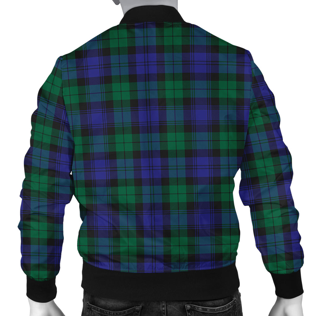 Black Watch Modern Tartan Bomber Jacket with Family Crest - Tartanvibesclothing