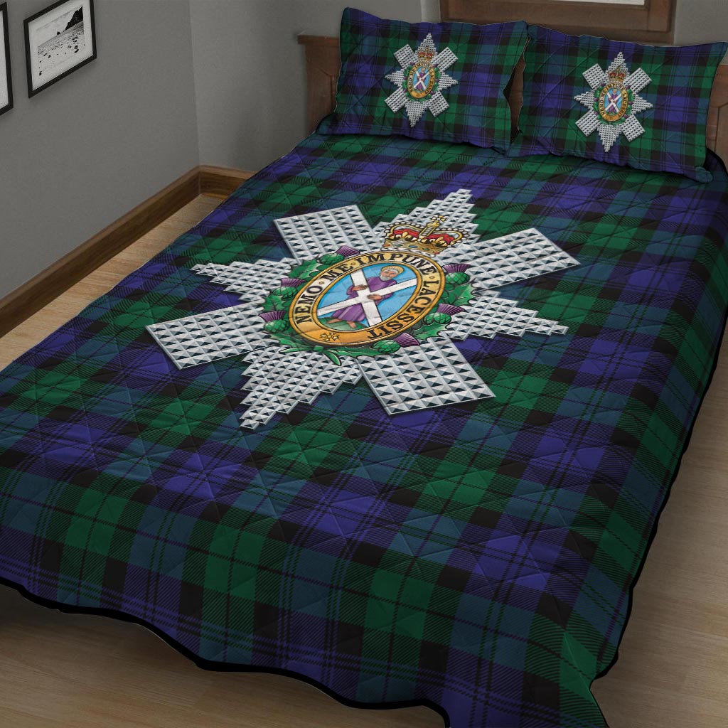 Black Watch Modern Tartan Quilt Bed Set with Family Crest - Tartan Vibes Clothing