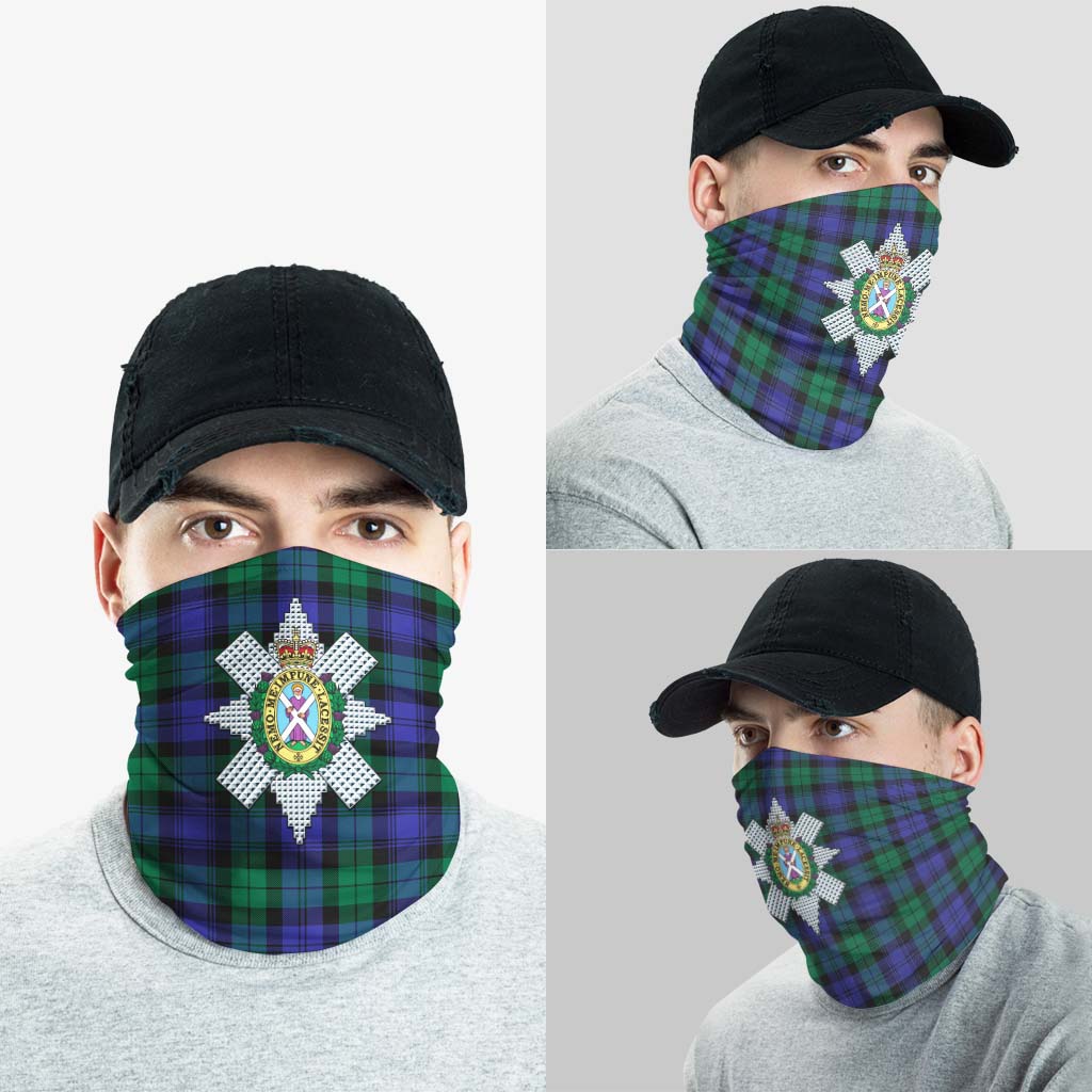 Black Watch Modern Tartan Neck Gaiters, Tartan Bandanas, Tartan Head Band with Family Crest