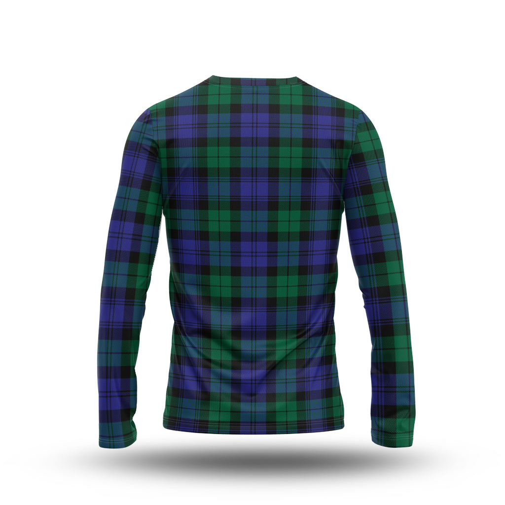 Black Watch Modern Tartan Long Sleeve T-Shirt with Family Crest - Tartanvibesclothing