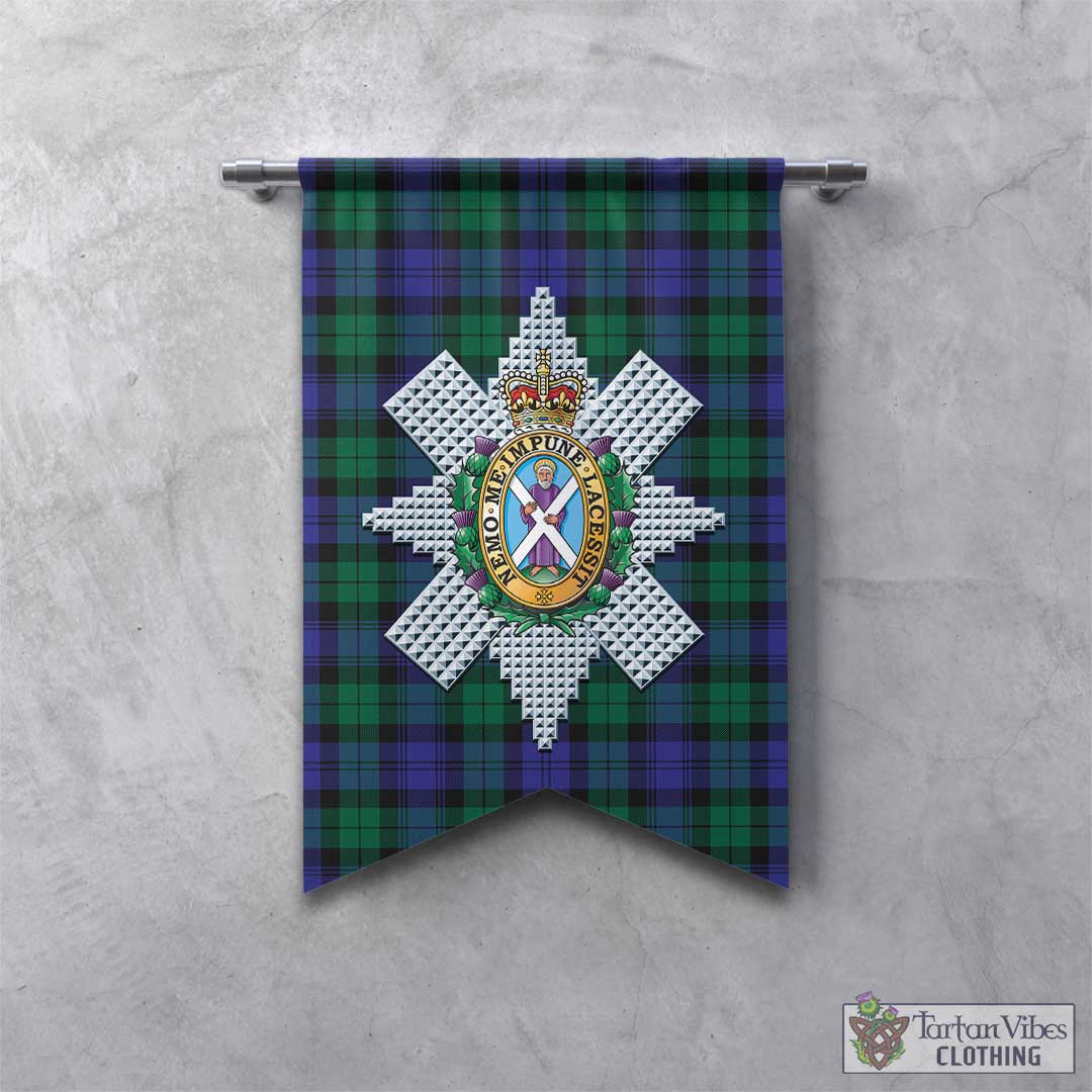 Tartan Vibes Clothing Black Watch Modern Tartan Gonfalon, Tartan Banner with Family Crest