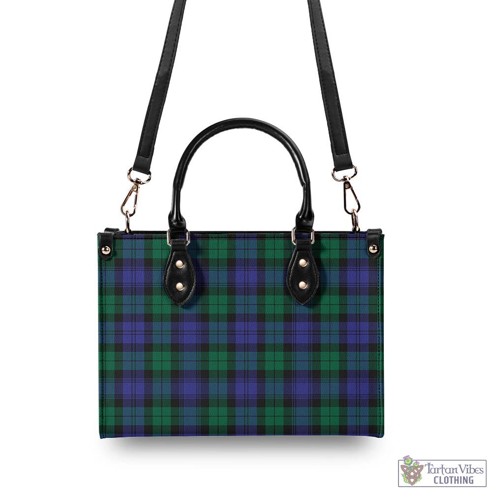 Tartan Vibes Clothing Black Watch Modern Tartan Luxury Leather Handbags