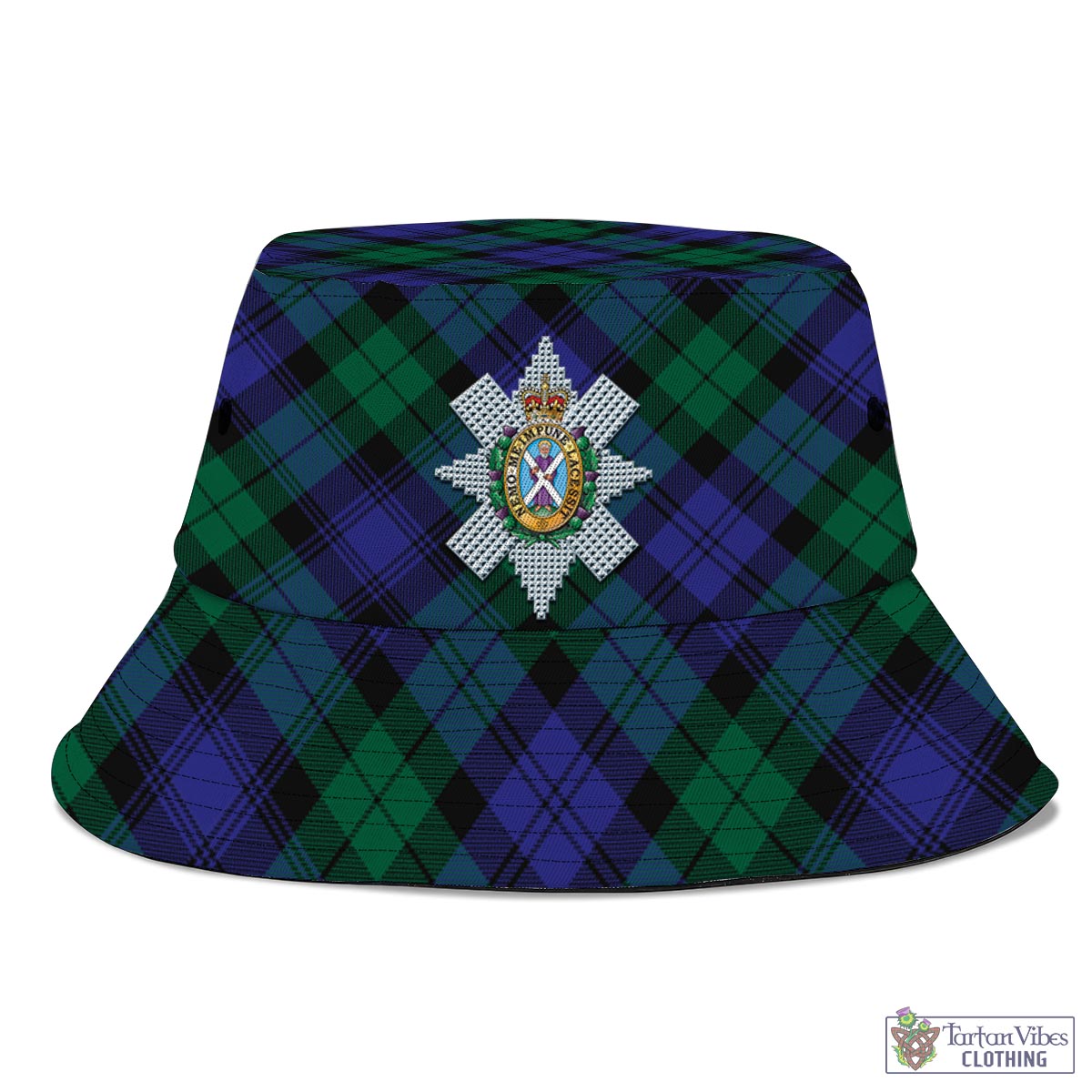 Tartan Vibes Clothing Black Watch Modern Tartan Bucket Hat with Family Crest