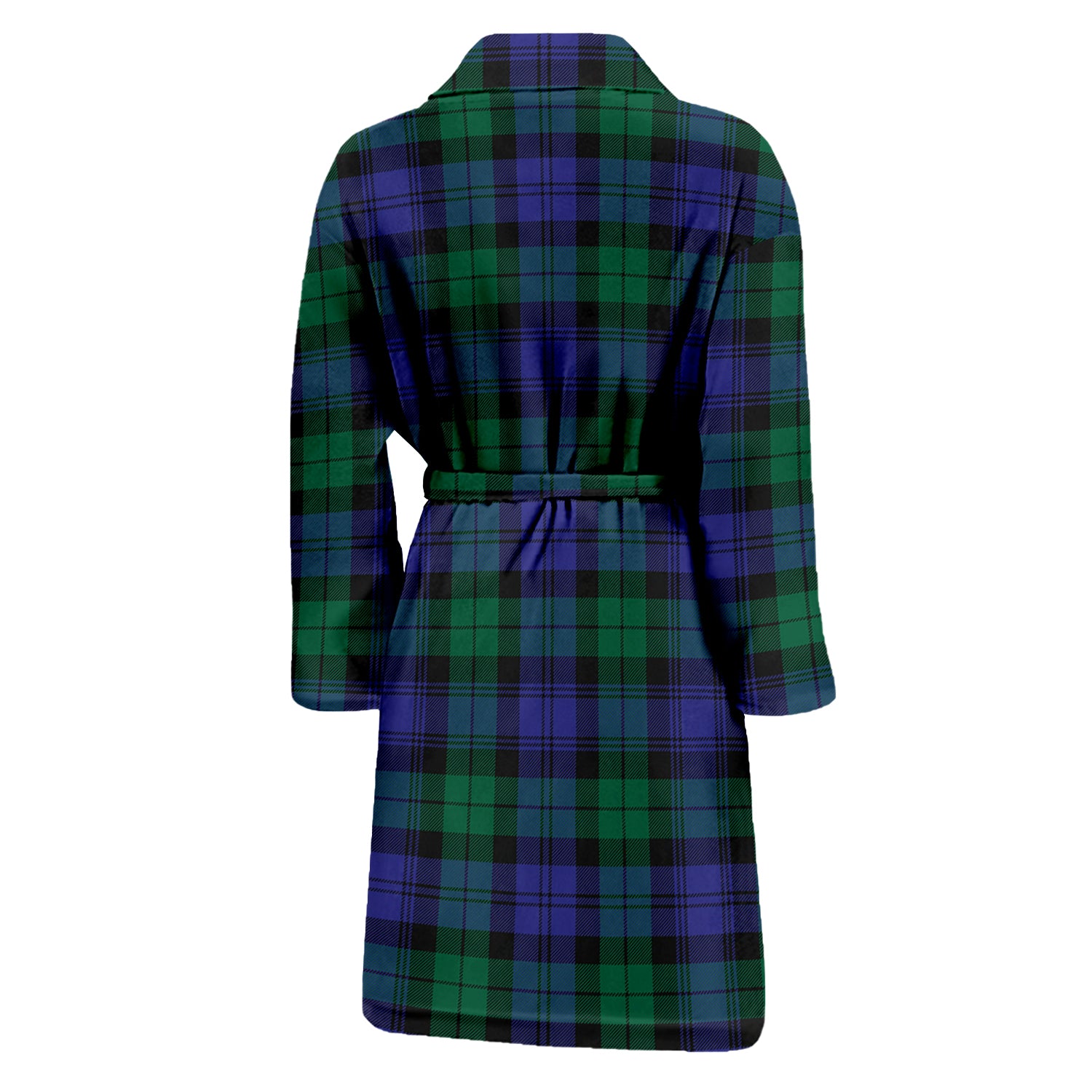 Black Watch Modern Tartan Bathrobe with Family Crest - Tartan Vibes Clothing