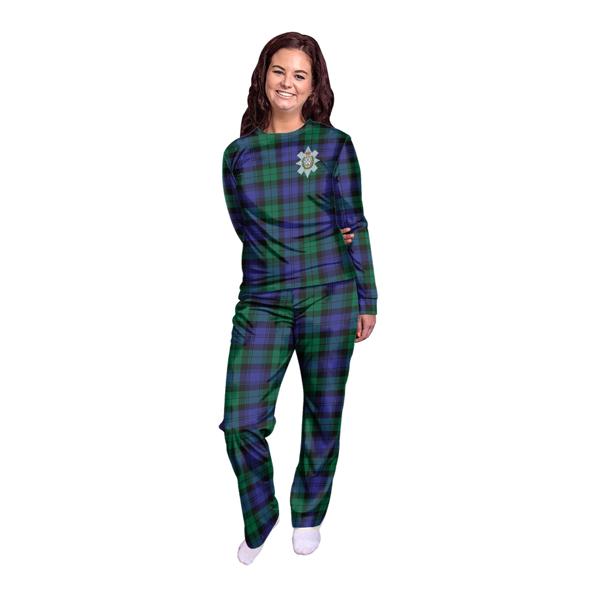 Black Watch Modern Tartan Pajamas Family Set with Family Crest - Tartan Vibes Clothing