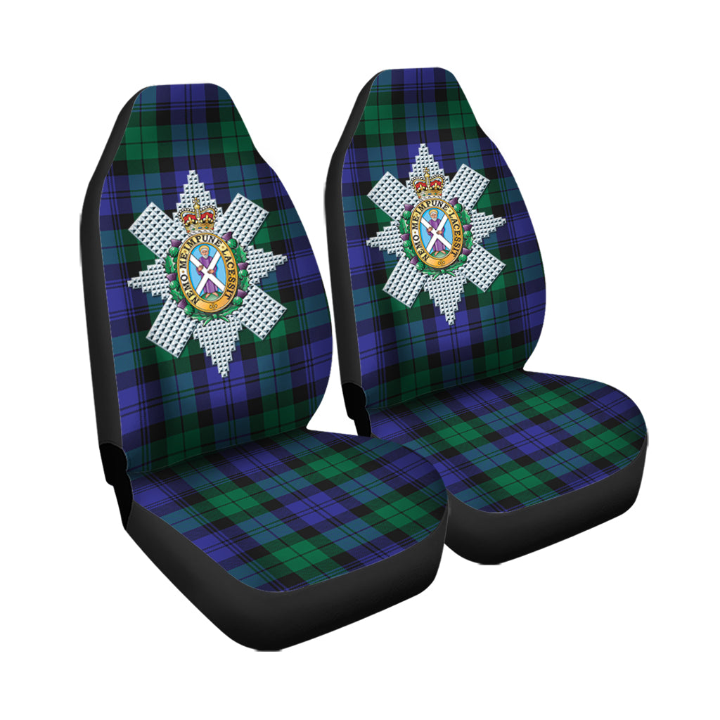 Black Watch Modern Tartan Car Seat Cover with Family Crest - Tartanvibesclothing