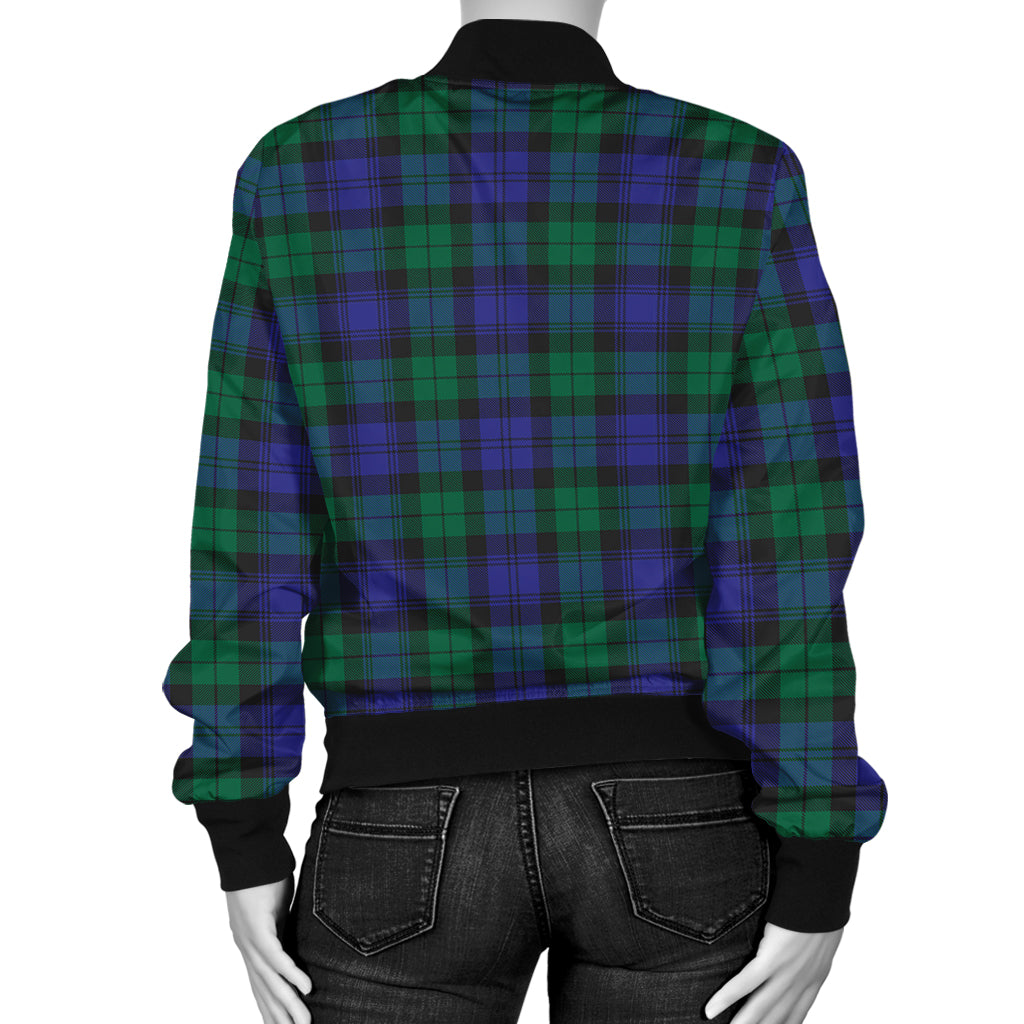 Black Watch Modern Tartan Bomber Jacket with Family Crest - Tartanvibesclothing