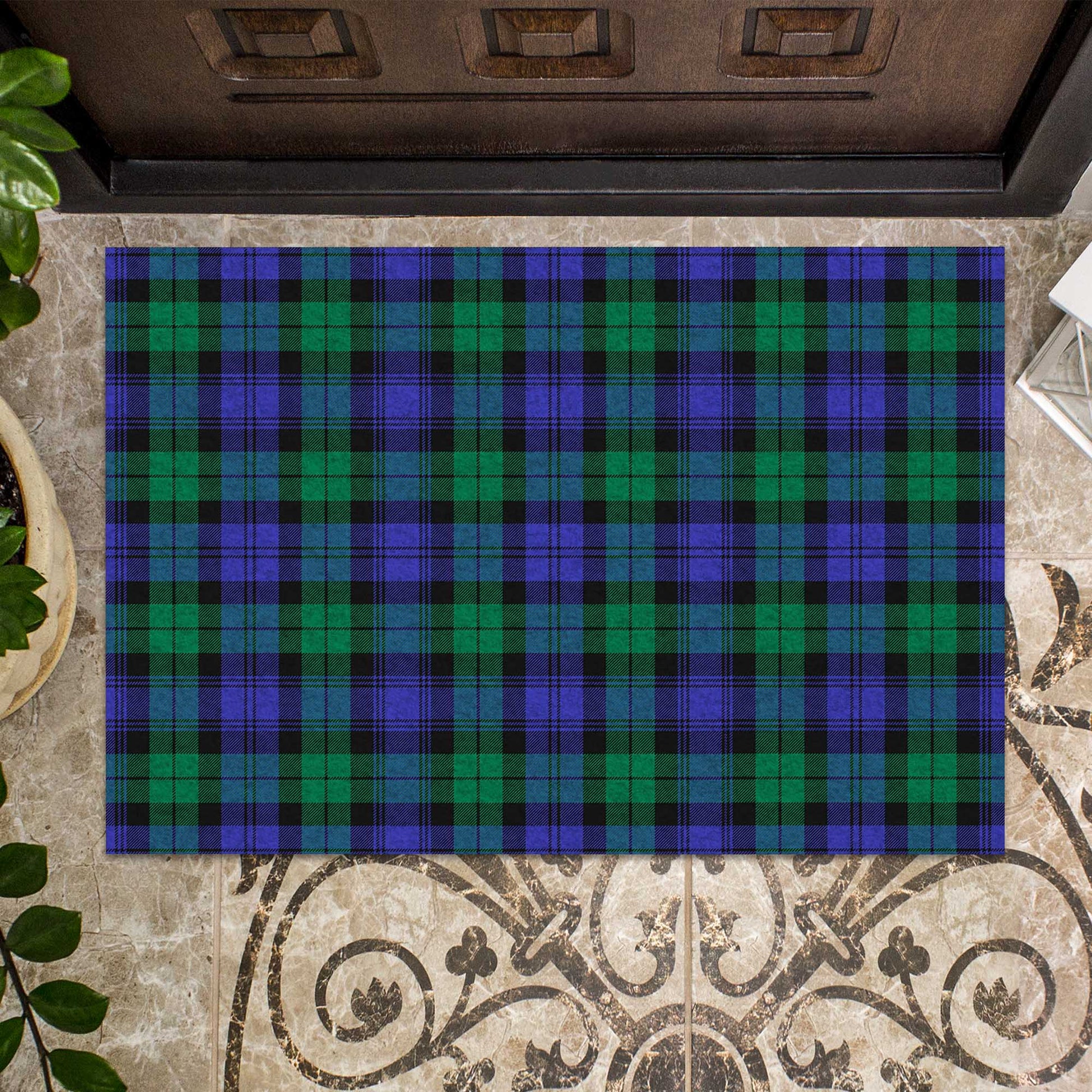 Black Watch Modern Tartan Door Mat - Tartanvibesclothing