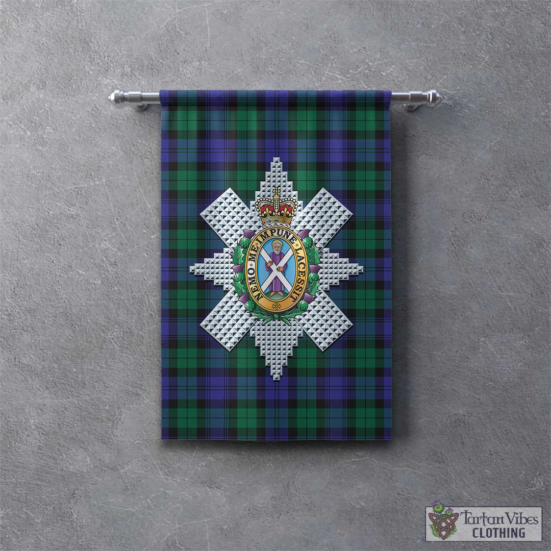 Tartan Vibes Clothing Black Watch Modern Tartan Gonfalon, Tartan Banner with Family Crest