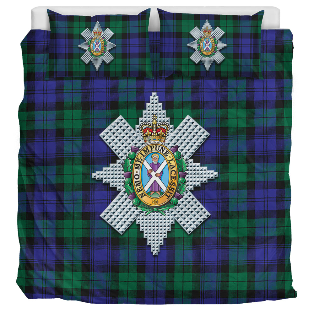 Black Watch Modern Tartan Bedding Set with Family Crest UK Bedding Set UK Super King 104*94 inch - Tartan Vibes Clothing