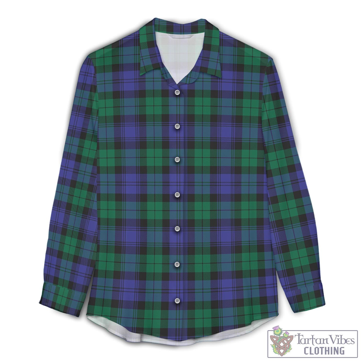 Black Watch Modern Tartan Womens Casual Shirt