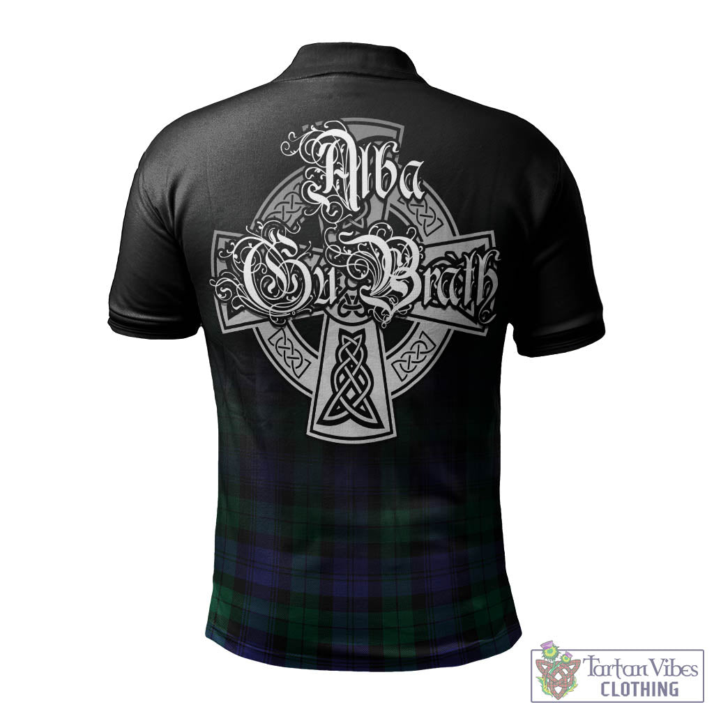 Tartan Vibes Clothing Black Watch Modern Tartan Polo Shirt Featuring Alba Gu Brath Family Crest Celtic Inspired