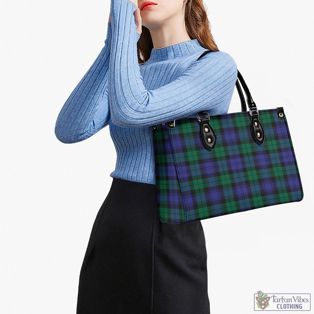 Tartan Vibes Clothing Black Watch Modern Tartan Luxury Leather Handbags