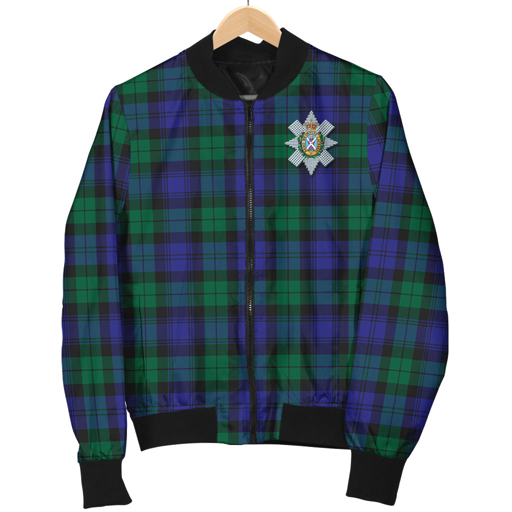 Black Watch Modern Tartan Bomber Jacket with Family Crest - Tartanvibesclothing