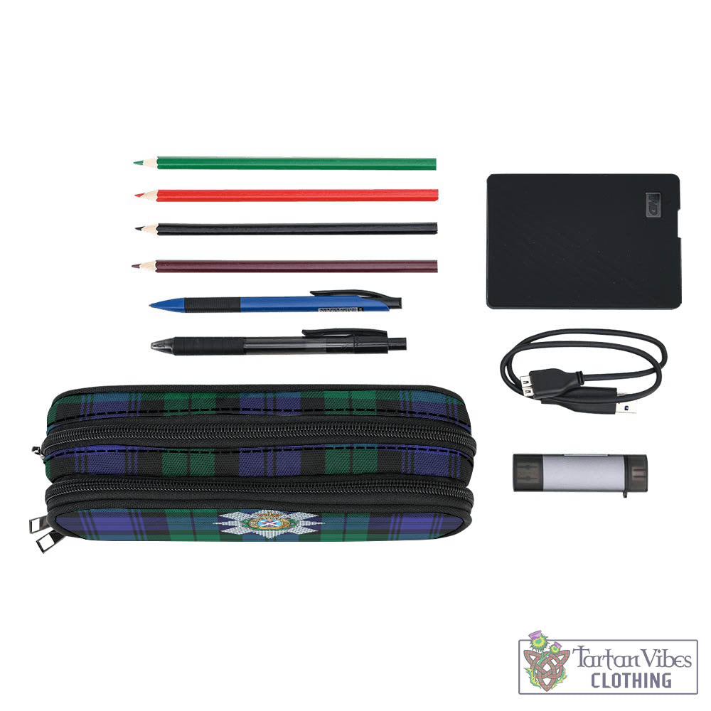 Tartan Vibes Clothing Black Watch Modern Tartan Pen and Pencil Case with Family Crest