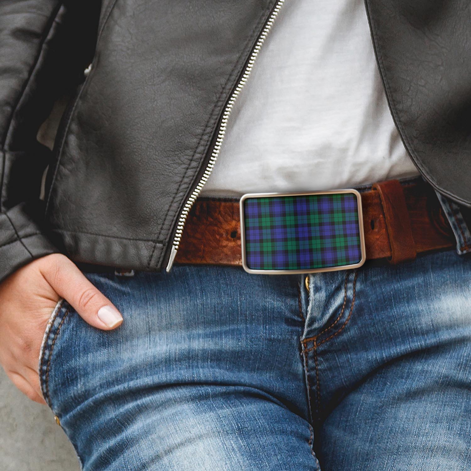 Black Watch Modern Tartan Belt Buckles - Tartan Vibes Clothing