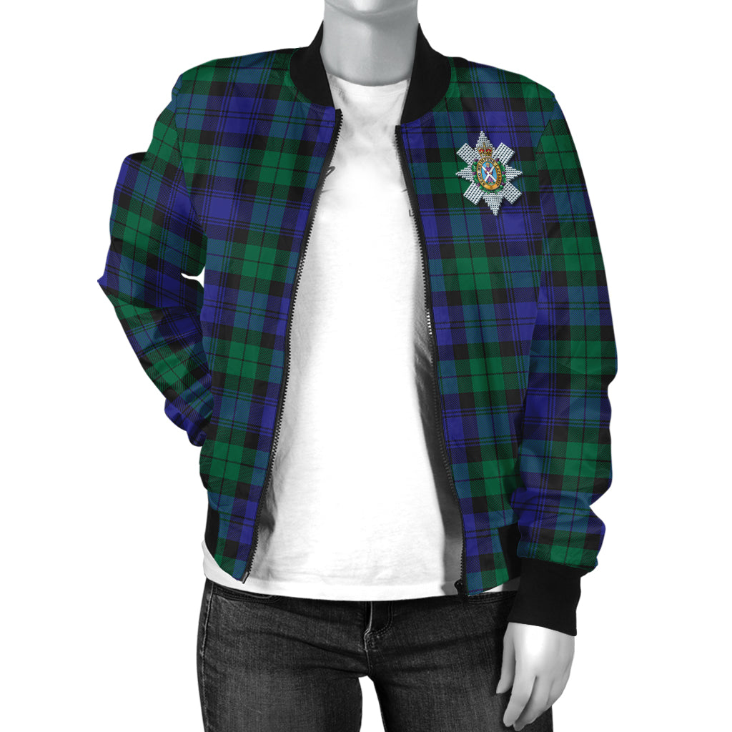 Black Watch Modern Tartan Bomber Jacket with Family Crest - Tartanvibesclothing