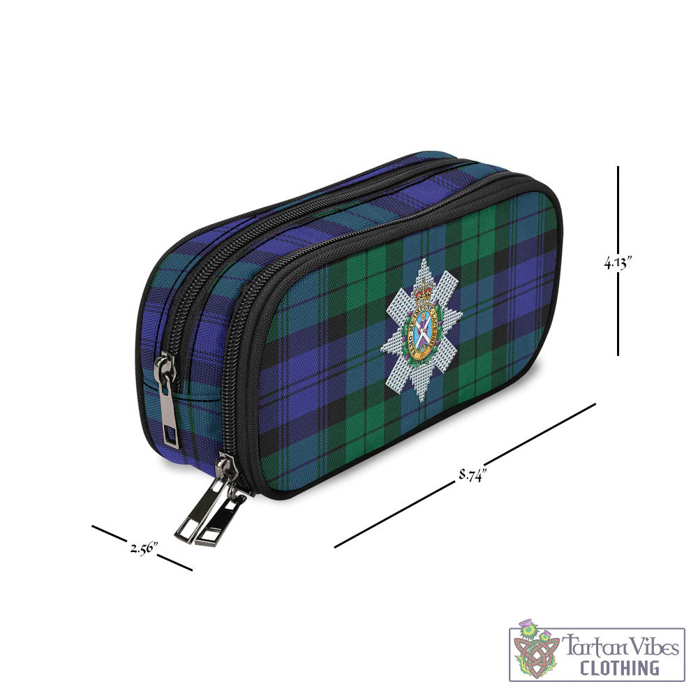 Tartan Vibes Clothing Black Watch Modern Tartan Pen and Pencil Case with Family Crest