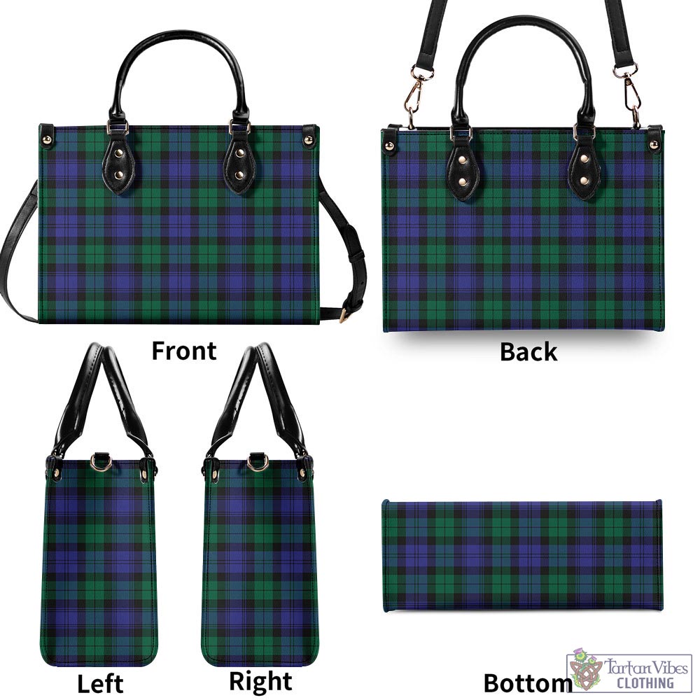 Tartan Vibes Clothing Black Watch Modern Tartan Luxury Leather Handbags