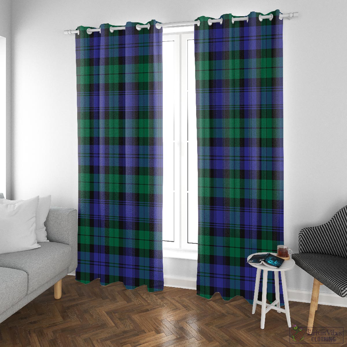 Black Watch Modern Tartan Window Curtain