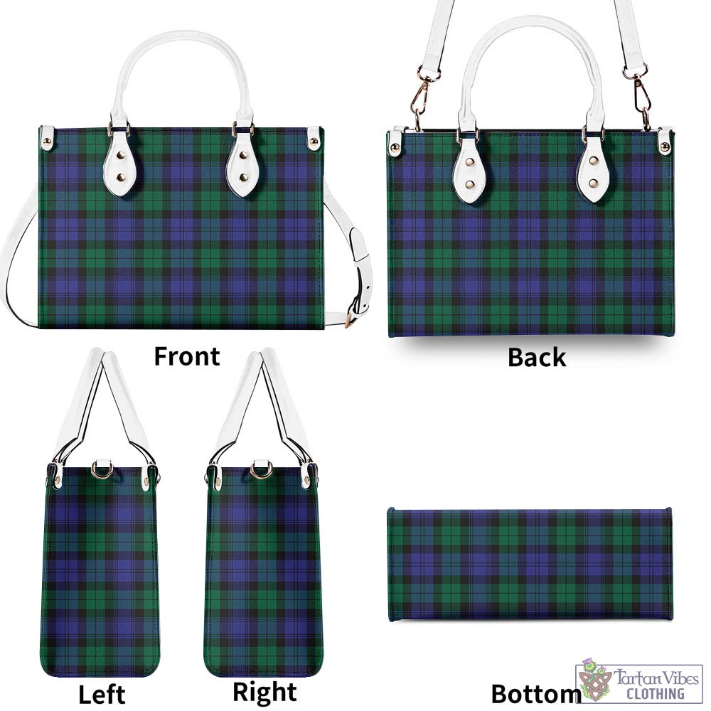 Tartan Vibes Clothing Black Watch Modern Tartan Luxury Leather Handbags