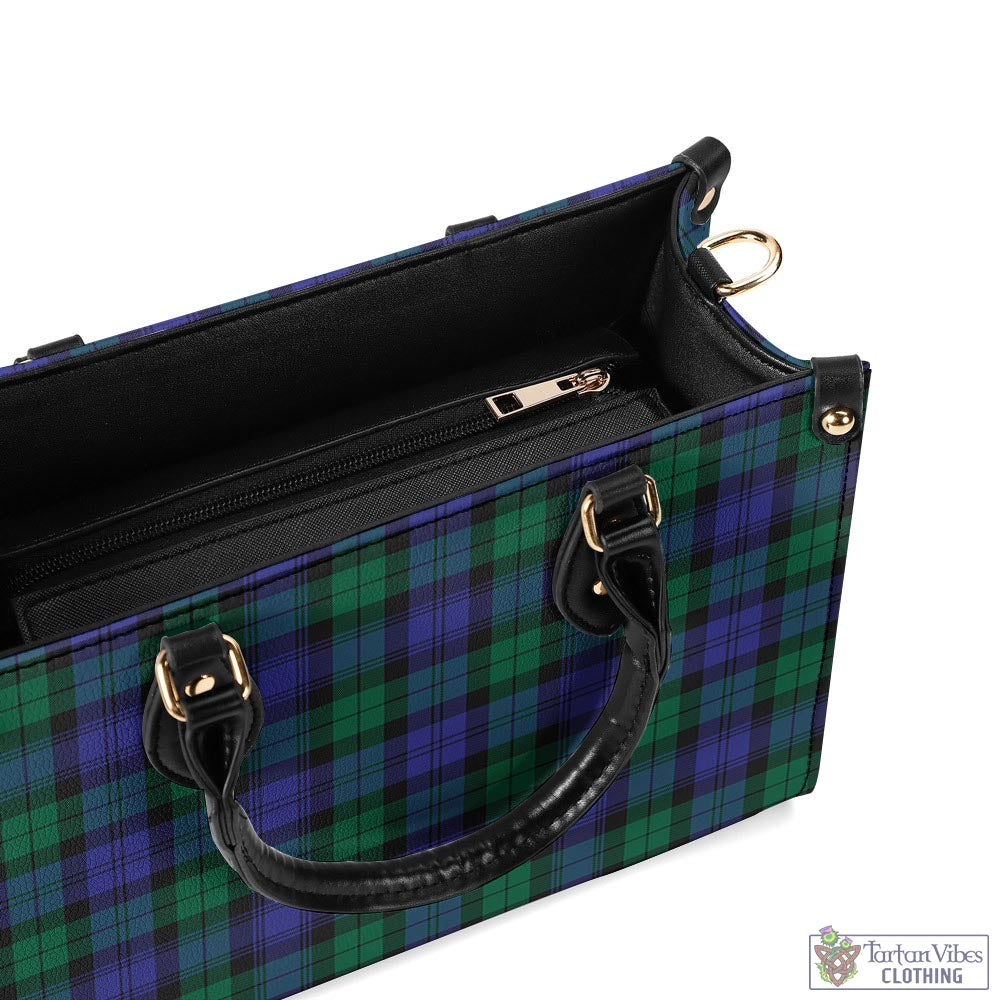 Tartan Vibes Clothing Black Watch Modern Tartan Luxury Leather Handbags