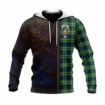 Blackadder Tartan Family Crest Knitted Hoodie Alba Gu Brath Be Brave Lion Ancient Style Unisex Knitted Pullover Hoodie - Tartan Vibes Clothing