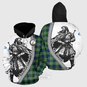 Blackadder Tartan Clan Crest Hoodie with Highlander Warrior Celtic Style Zip Hoodie - Tartan Vibes Clothing