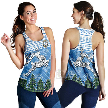 Blackadder Clan Christmas Women's Racerback Tanks Celtic Reindeer Style 4XL - Tartan Vibes Clothing