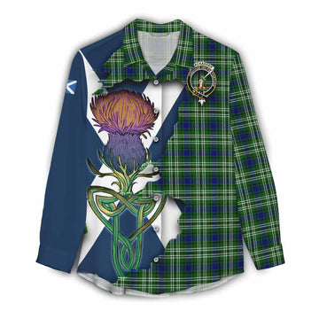 Blackadder Tartan Family Crest Women's Casual Shirt Scottish Thistle Celtic Inspired Female - Tartan Vibes Clothing