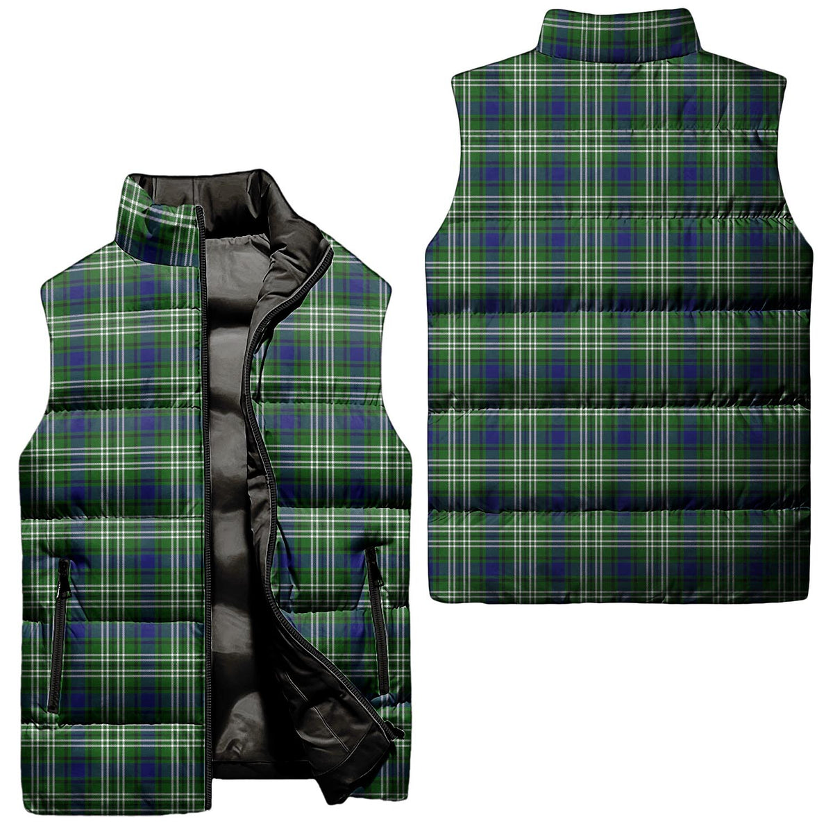 Blackadder Tartan Sleeveless Puffer Jacket Unisex - Tartan Vibes Clothing