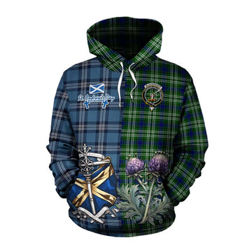 Blackadder Tartan Cotton Hoodie Happy St. Andrew's Day Half Tartan Style Pullover Hoodie XS - Tartan Vibes Clothing
