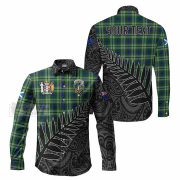Blackadder Crest Tartan Long Sleeve Button Shirt with New Zealand Silver Fern Half Style Men's Shirt S - Tartan Vibes Clothing
