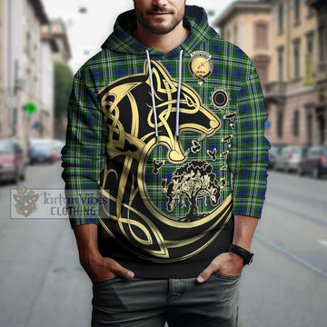Blackadder Tartan Hoodie with Family Crest Celtic Wolf Style Zip Hoodie - Tartan Vibes Clothing