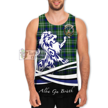 Blackadder Tartan Men's Tank Top with Alba Gu Brath Regal Lion Emblem Men - Tartan Vibes Clothing