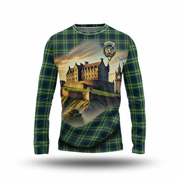 Blackadder Tartan Family Crest Long Sleeve T-Shirt with Scottish Ancient Castle Style Unisex - Tartan Vibes Clothing