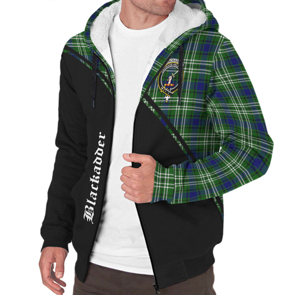 Blackadder Tartan Sherpa Hoodie with Family Crest Curve Style Unisex - Tartanvibesclothing