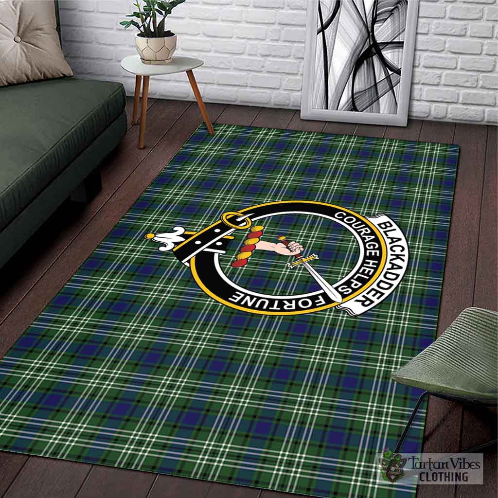 Tartan Vibes Clothing Blackadder Tartan Area Rug with Family Crest