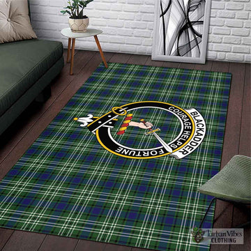 Blackadder Tartan Area Rug with Family Crest